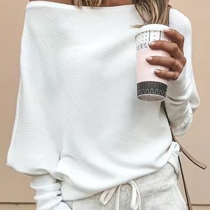 Women's Off Shoulder Pullover Sweater